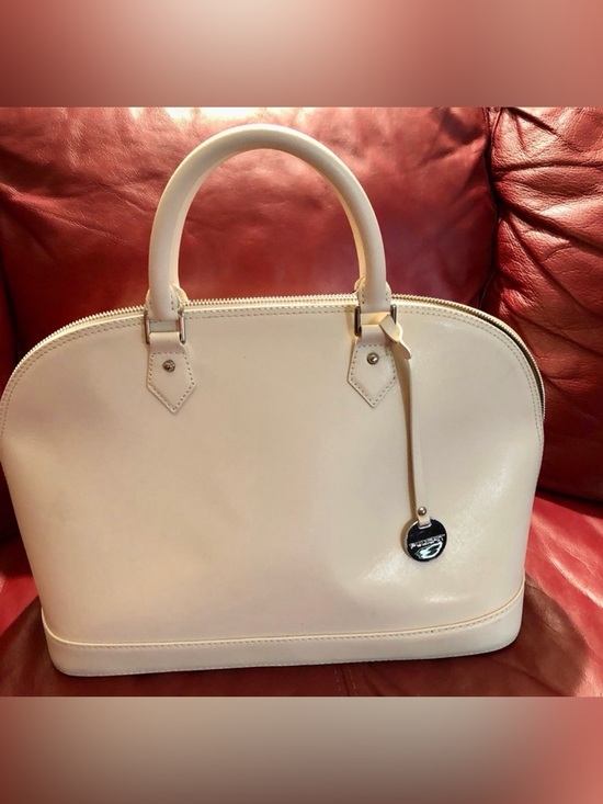 Pulicati Handbags - 🌞PULICATI ITALIAN DESIGNER VACHETTA CREAM LEATHER DOME SATCHEL X-BODY BAG